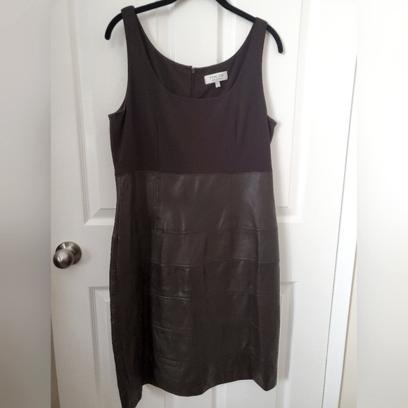 Teri Jon Dresses & Skirts - Designer Teri Jon Leather Business Casual Cocktail Dress Women's 12 Large